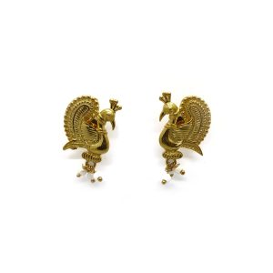 18K Gold Plated Peacock Feather Earrings