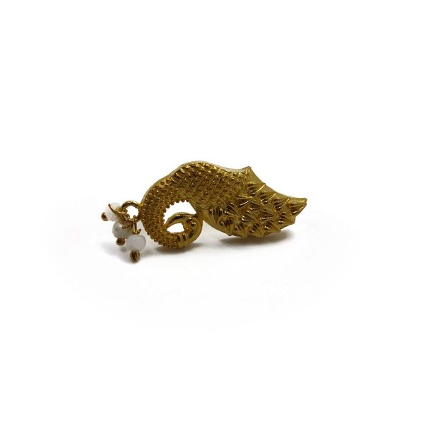 Gold Brass Peacock Earrings