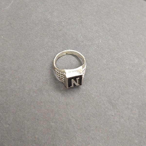 Letter Ring, Silver Ring, Chunky Ring, N Letter Ring, Alphabet Ring, Personalized Letter Ring,Custom Initial Ring, Statement Initial N Ring